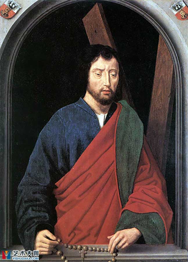 Saint Andrew(left wing of a diptych reverse)-oil painting