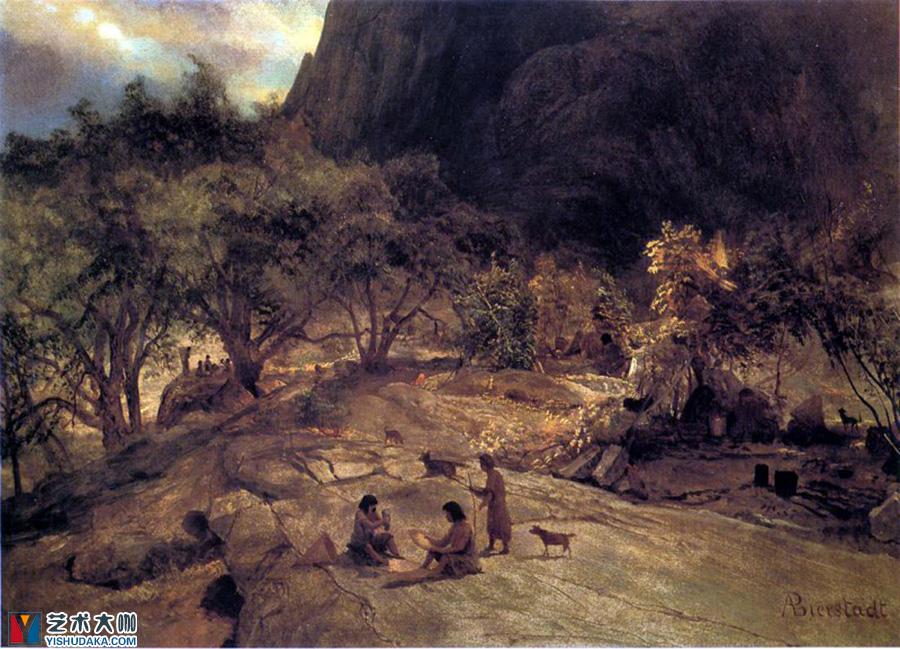 Indeyskity camp Yosemite Valley California-oil painting