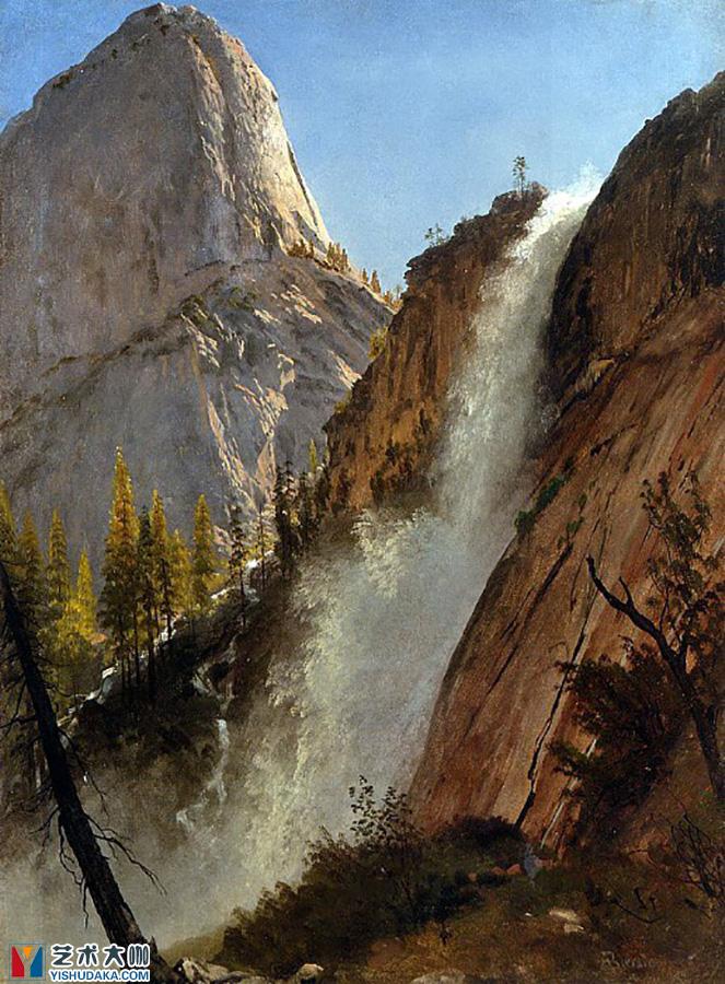 Yosmit Falls Yosemite Valley, District Lib-oil painting
