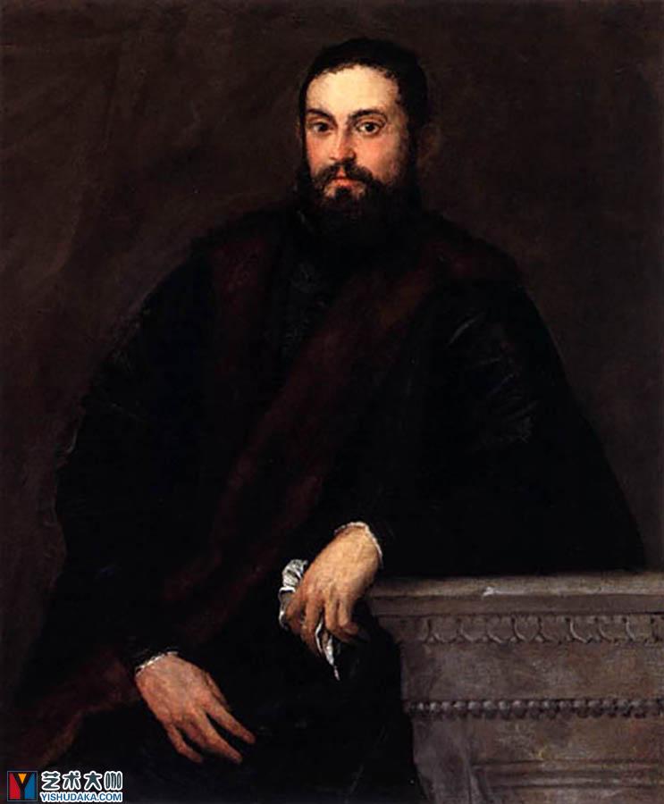 Gentleman in Black-oil painting
