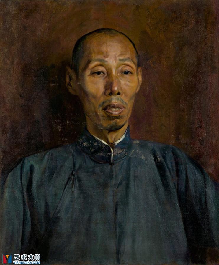Father Dong Yuqing,portrait of Dong Xiwen s father-oil painting