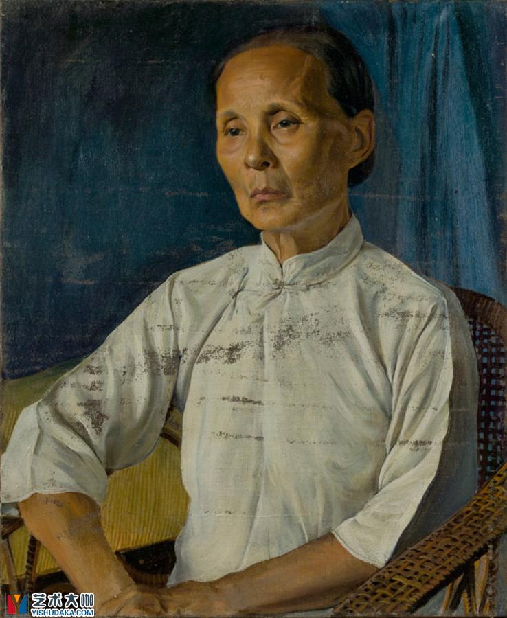 Mother feng qiuhong, dong xiwen s mother portrait-oil painting