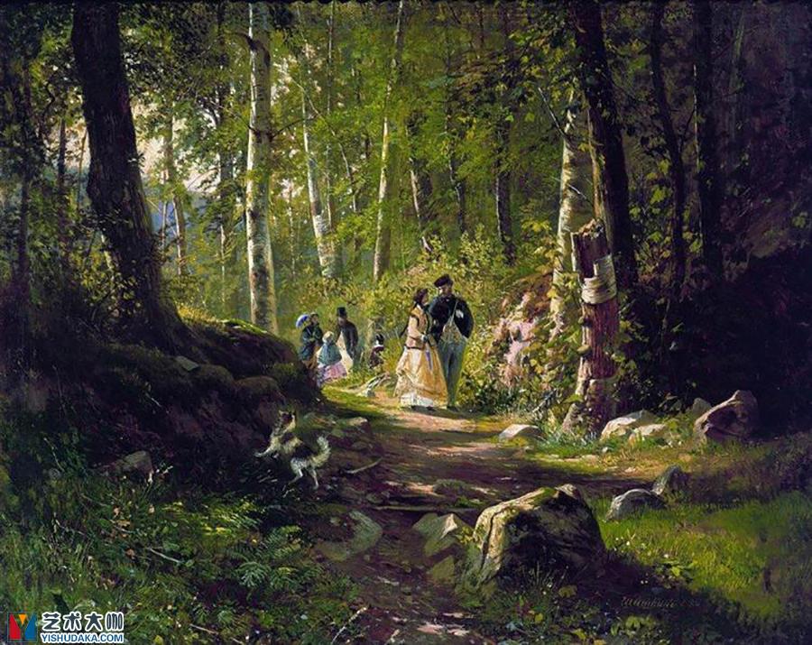 a walk in the forest-oil painting