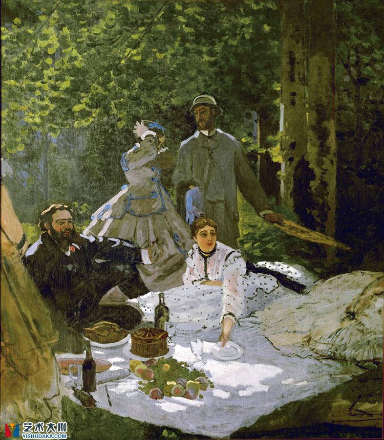 Le djeuner sur l herbe (right section)-oil painting