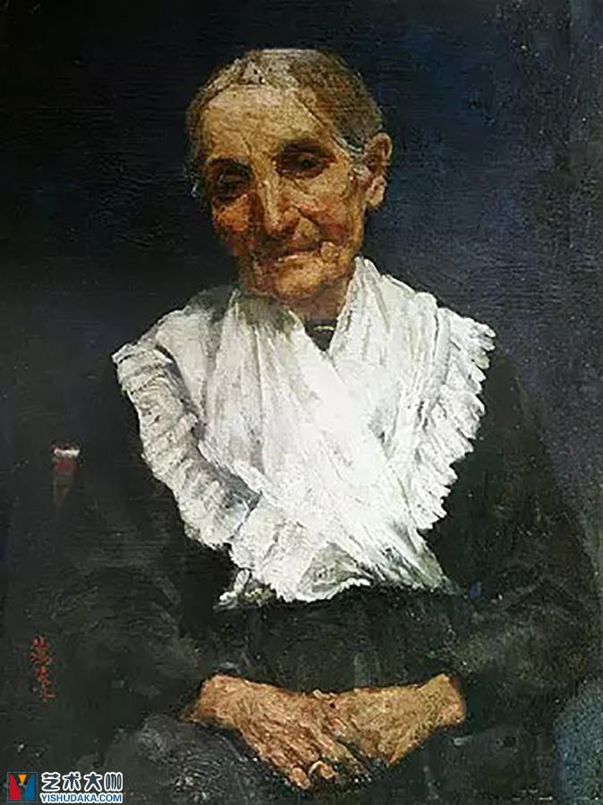 The old lady-oil painting