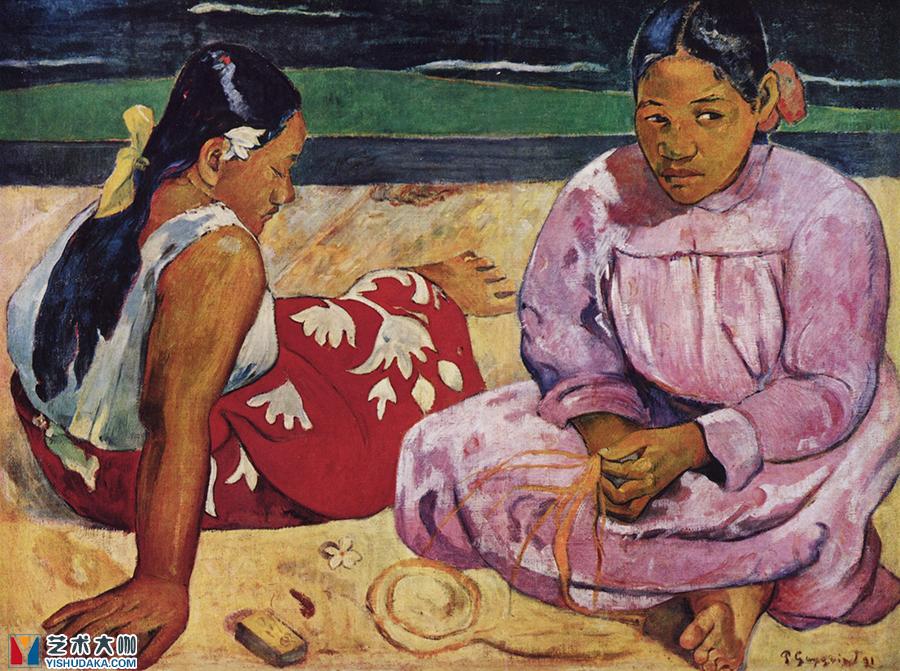 Tahitian Women on the Beach-oil painting