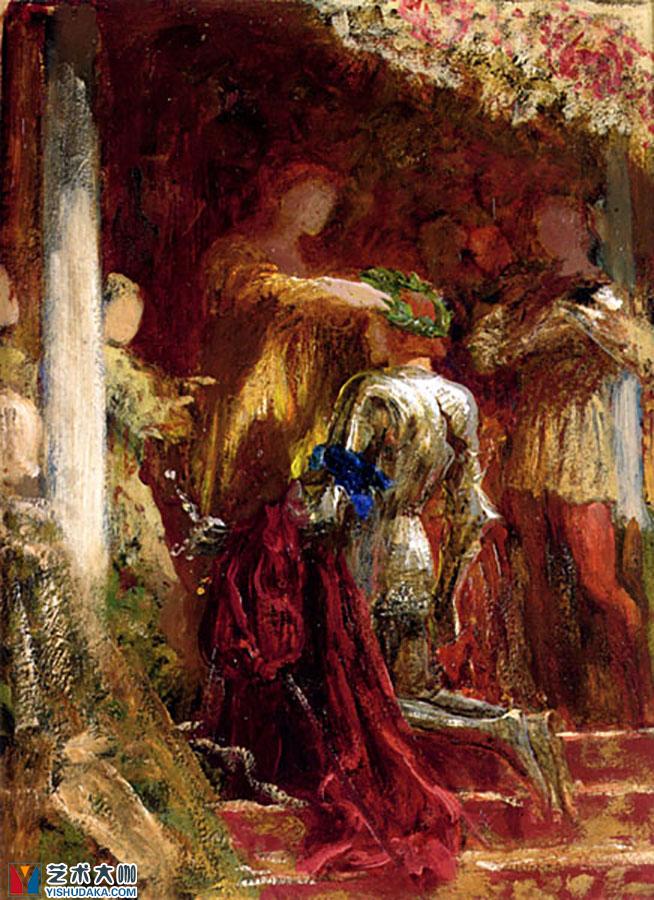 Victory A Knight Being Crowned With A Laurel Wreath-oil painting