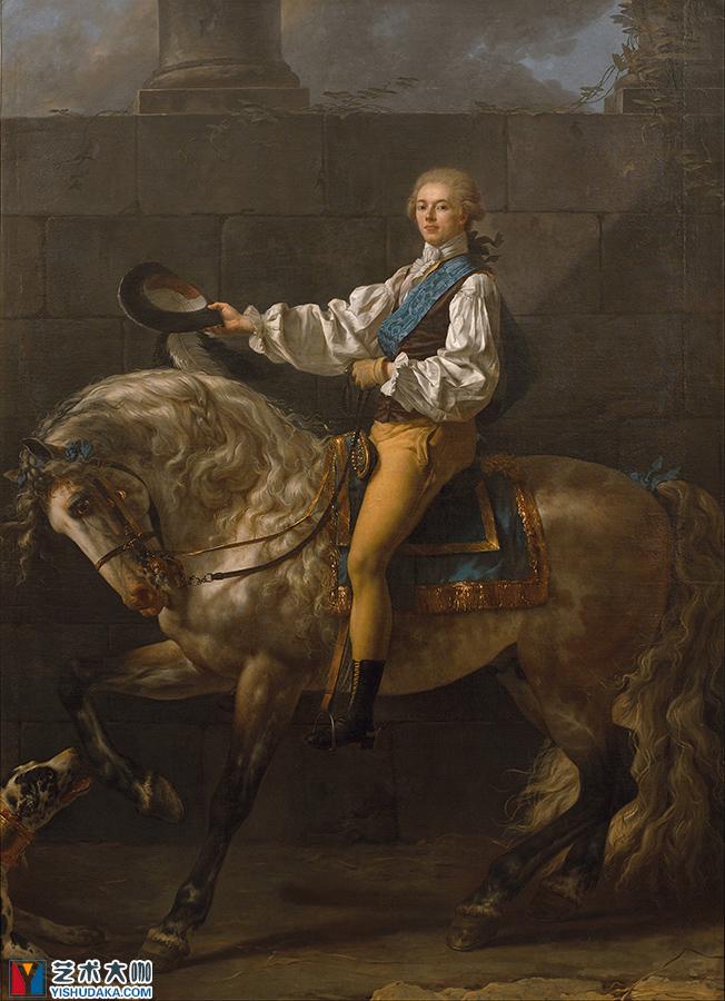 Equestrian portrait of Stanisław Kostka Potocki -oil painting
