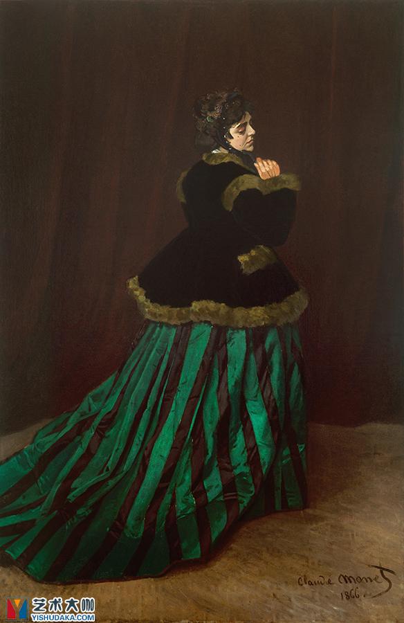 The Woman in the Green Dress, Camille Doncieux-oil painting
