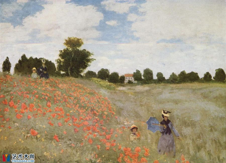 Coquelicots, La promenade (Poppies)-oil painting