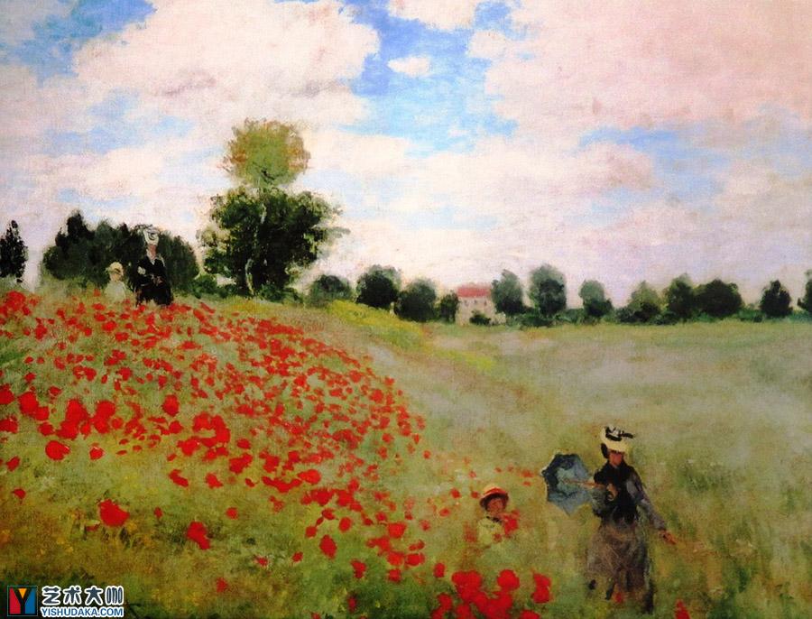 Monet s painting of a poppy field, completed in 1873-oil painting