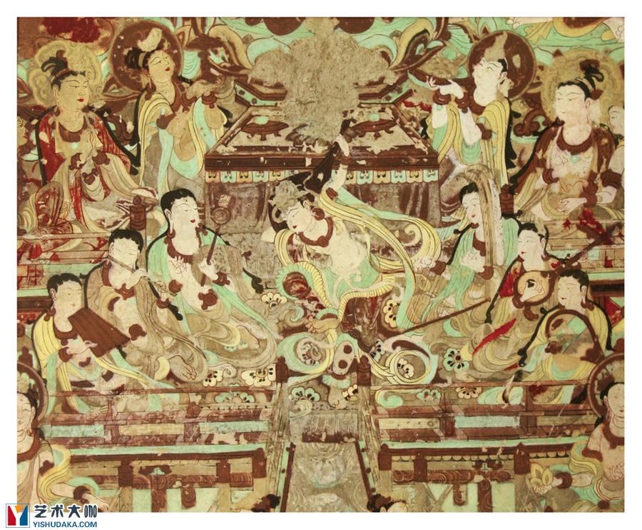 Rebound pipa dunhuang 112 grottoes-mural