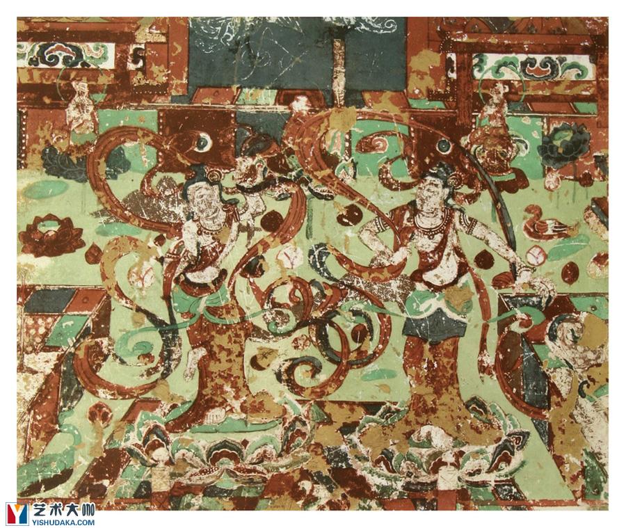 Arc dance _ dunhuang 217 grottoes-mural