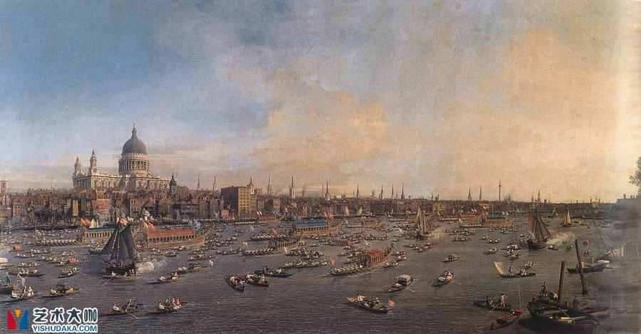 The Thames and the City Canaletto-oil painting