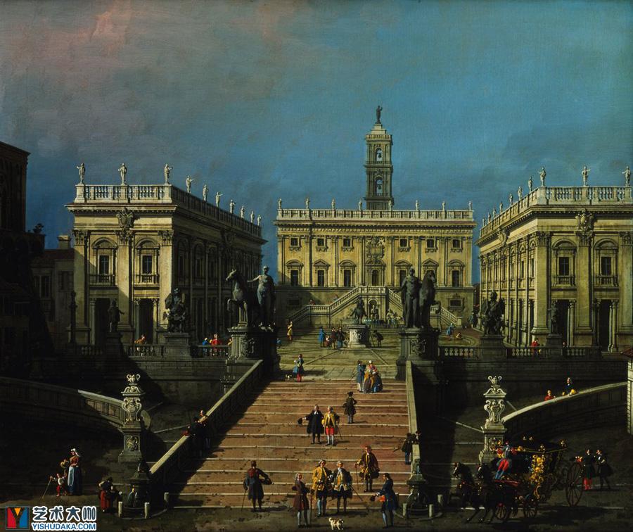 The Piazza del Campidoglio and the Cordonata-oil painting