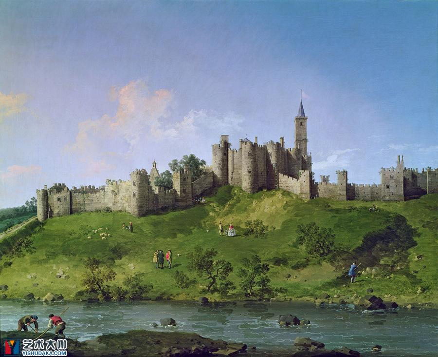 century painting of Alnwick Castle-oil painting