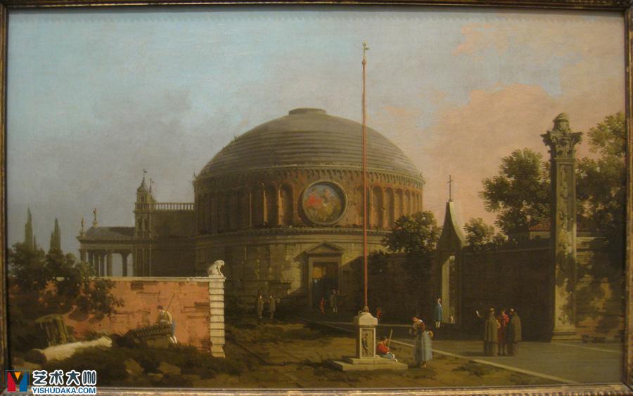 Capriccio -  A Circular, Domed Church-oil painting