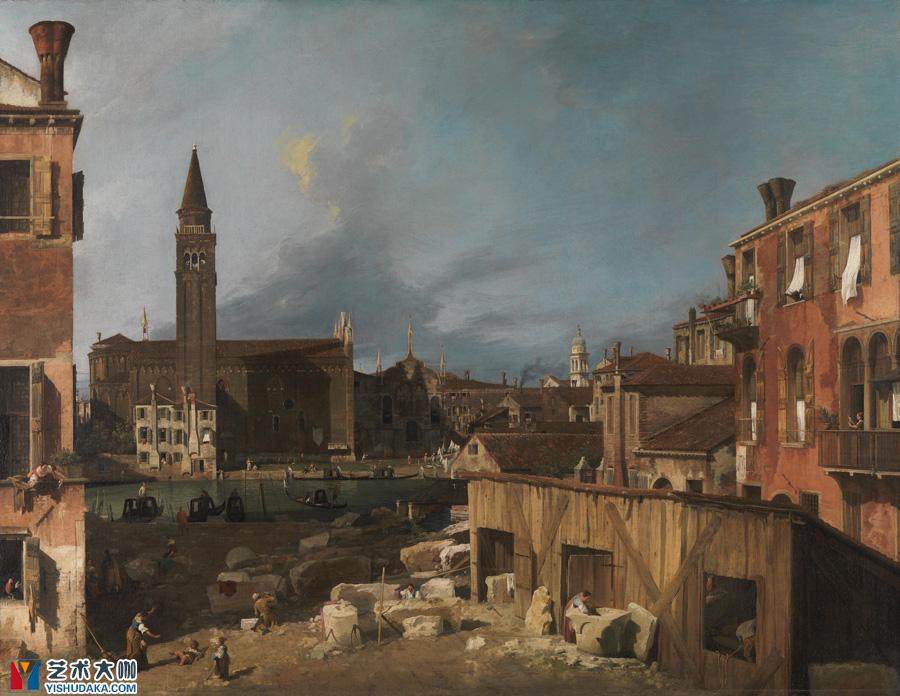 Venice Campo S. Vidal and Santa Maria della Carit-oil painting