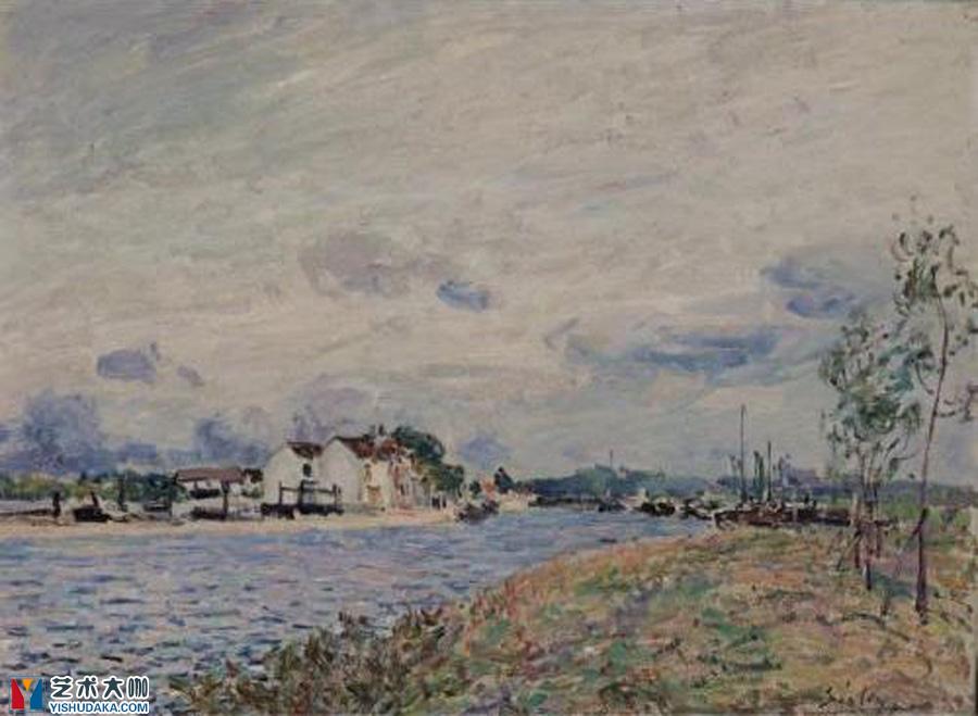 The Embankments of the Loing at Saint-Mammes-oil painting