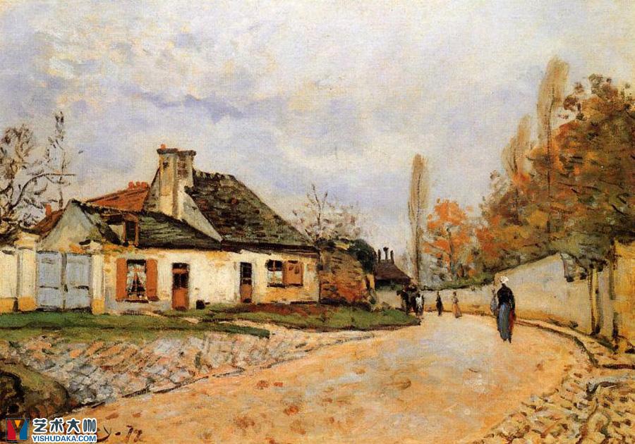 Neighborhood Street in Louveciennes-oil painting