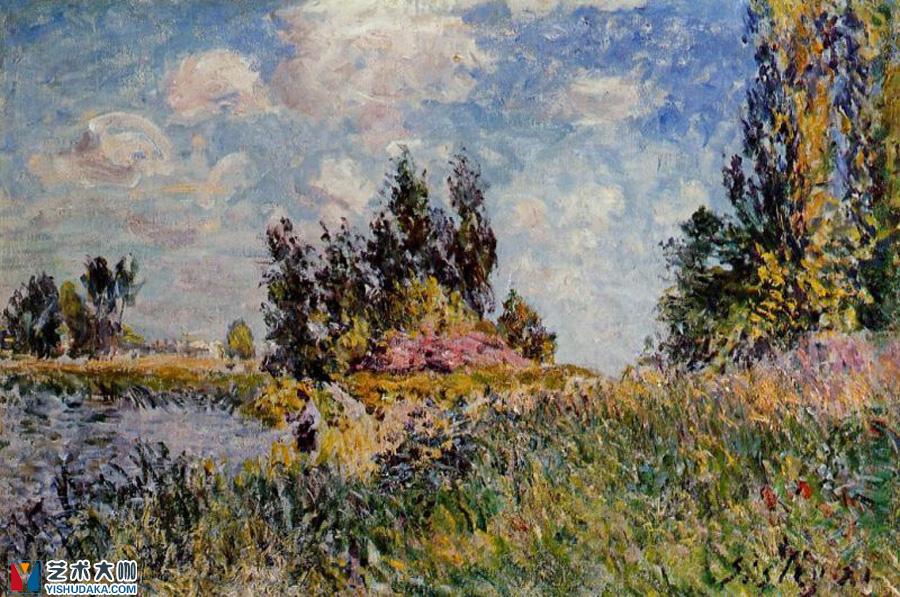 Landscape - The Banks of the Loing at Saint-Mammes-oil painting