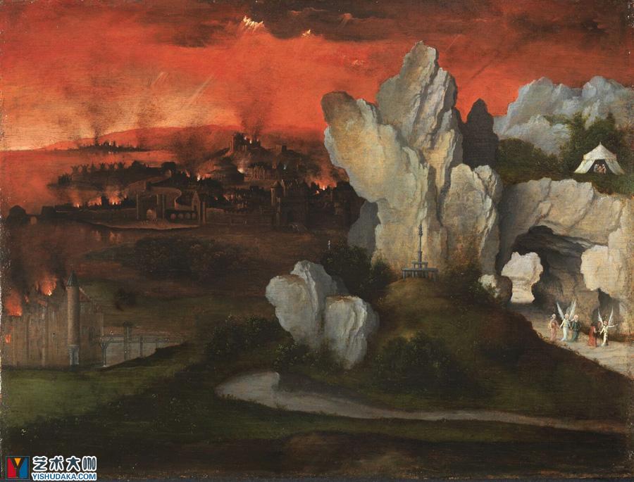 Landscape with the Destruction of Sodom and Gomorrah-oil painting