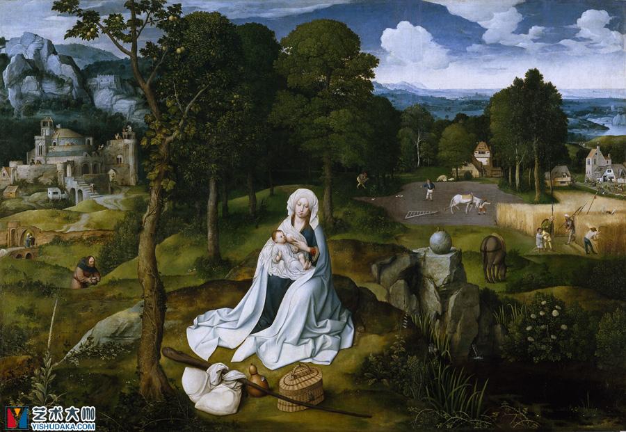 Rest on the Flight into Egypt-oil painting
