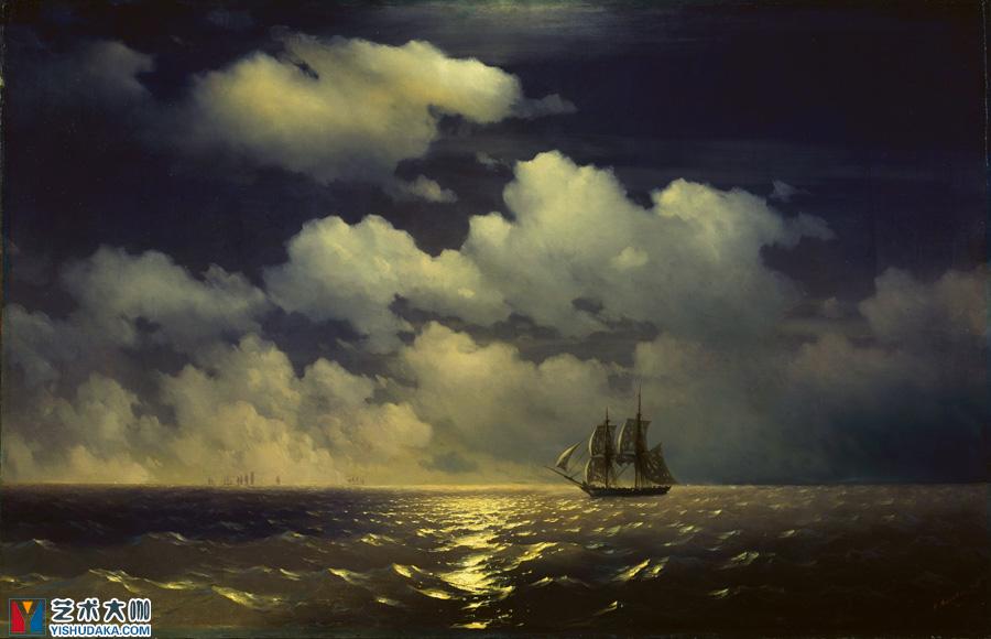 The brig Mercury encounter after defeating two Turkish ships of the -oil painting