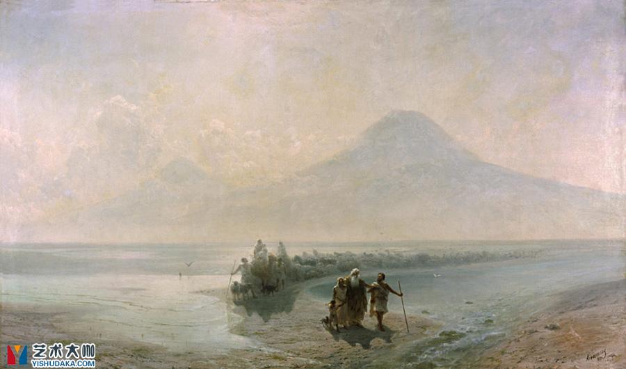 Descent of Noah from Ararat  -oil painting