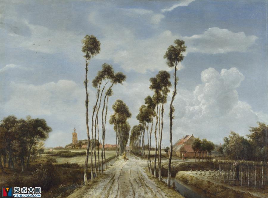 Allee von Middelharnis-The Avenue at Middelharnis-oil painting