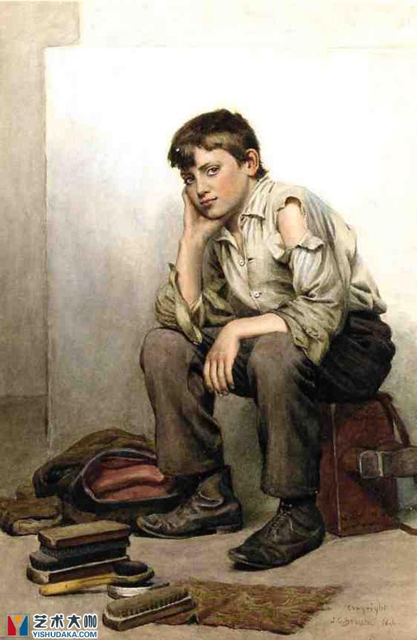 Shoe Shine Boy-oil painting