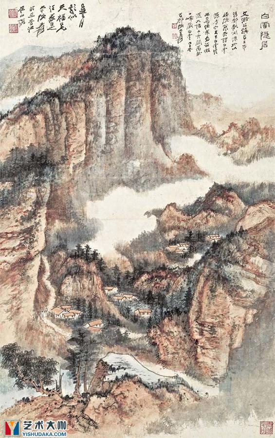 White clouds live in seclusion-chinese painting