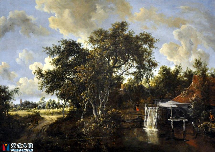Watermill -Toledo - A Water  Mill-oil painting