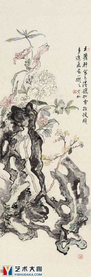 Shou Stone-Flower Shou Stone-chinese painting