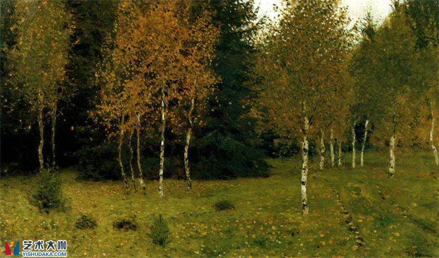 yellow birch-oil painting