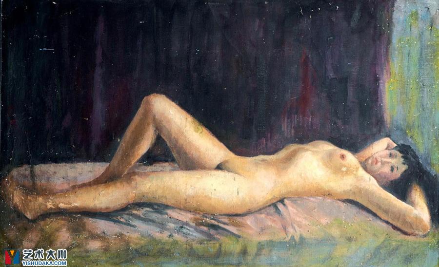 Woman body-oil painting