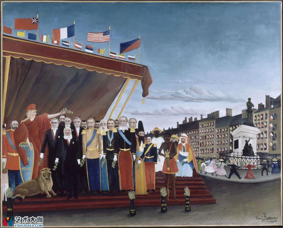 the representatives of foreign powers coming to salute the republic a-oil painting