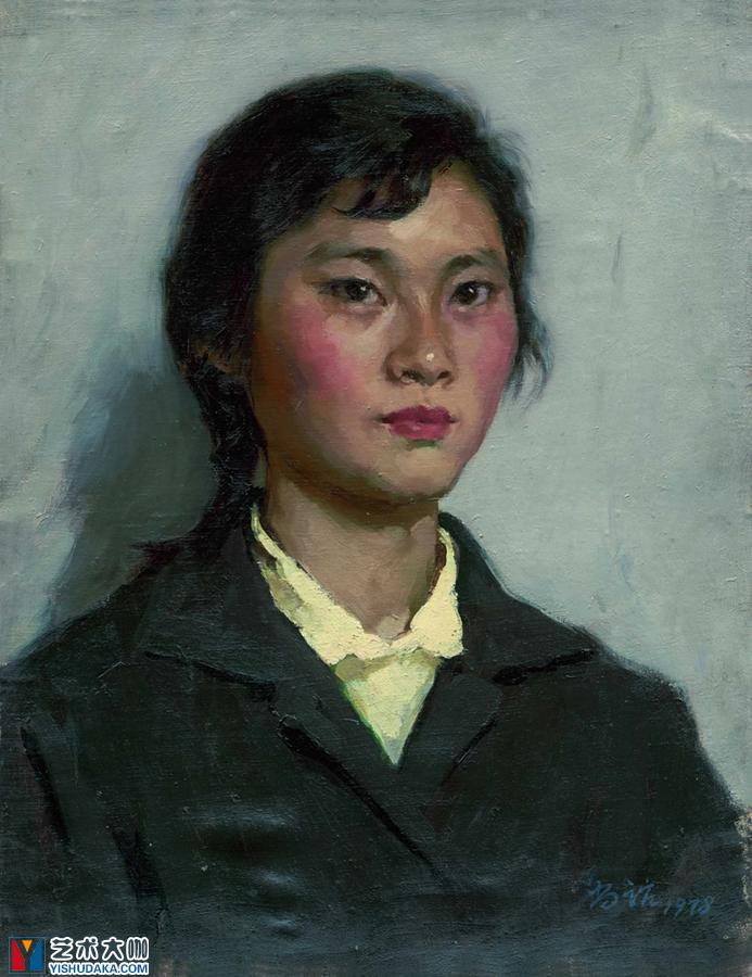 A girl in a shirt-oil painting