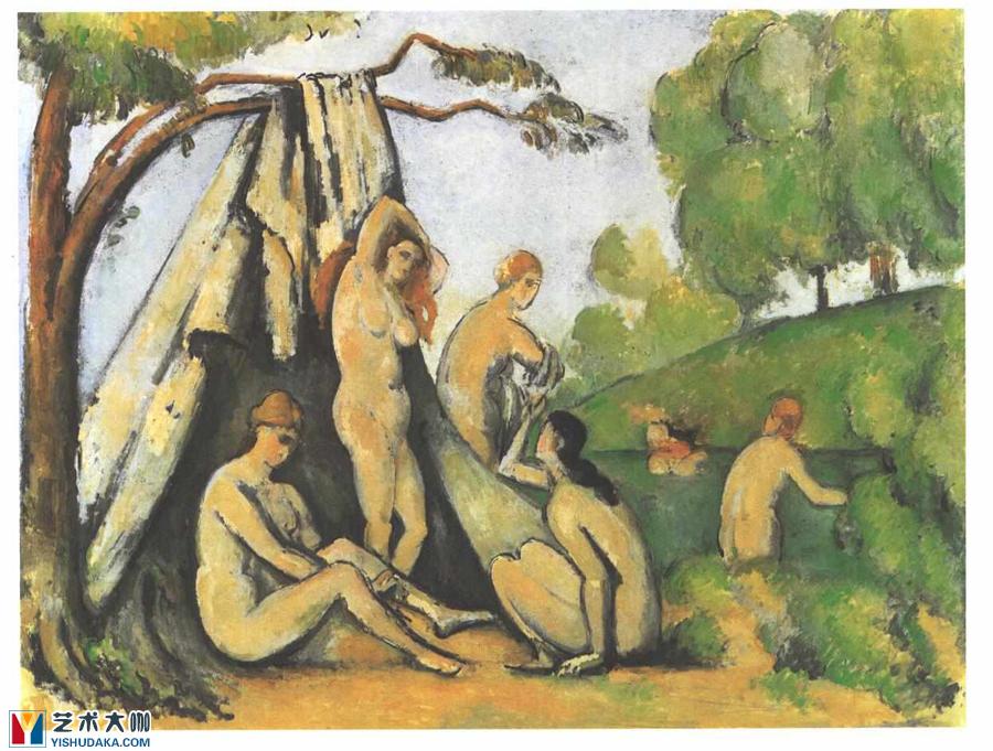 Bathers Outside a Tent-oil painting