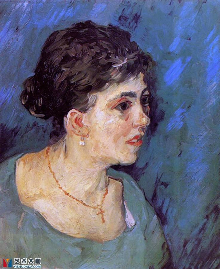 Portrait of a Woman in Blue-oil painting