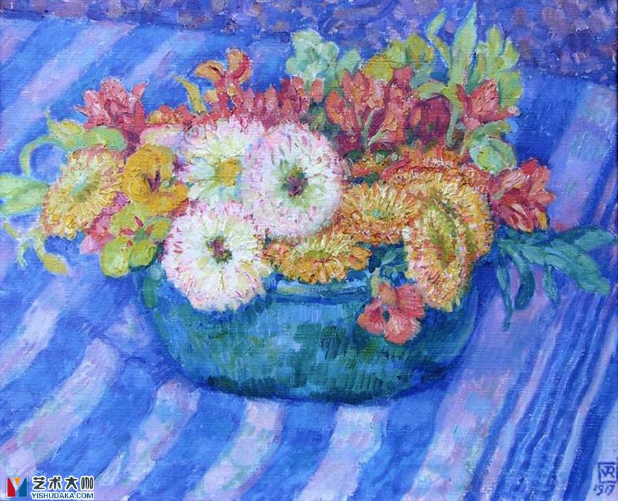 Yellow Bouquet- Post Impressionism-oil painting