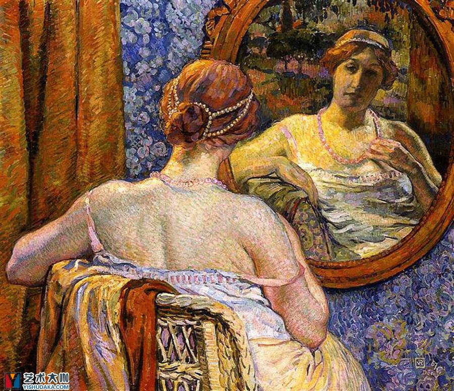 Woman at a Mirror-oil painting