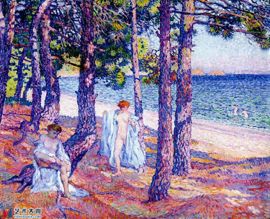 Female Bathers Under the Pines at Cavaliere-oil painting