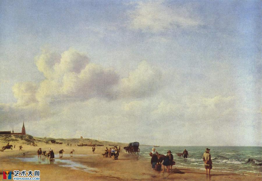 The Beach at Scheveningen-oil painting