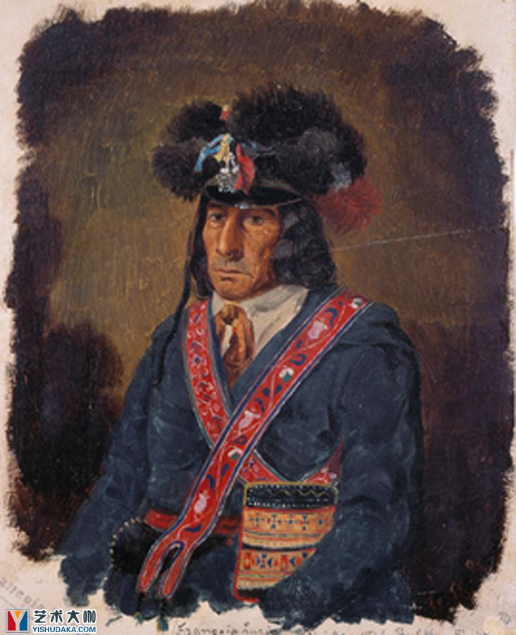 François Lucie, A Cree Half-Breed Guide-oil painting