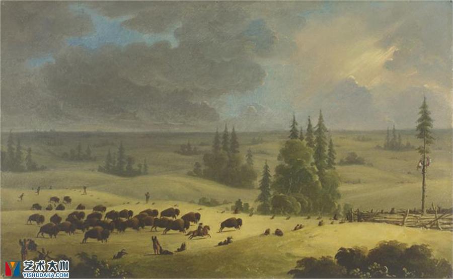 The Buffalo Pound-oil painting