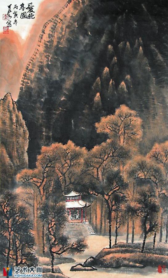 Love late pavilion-chinese painting