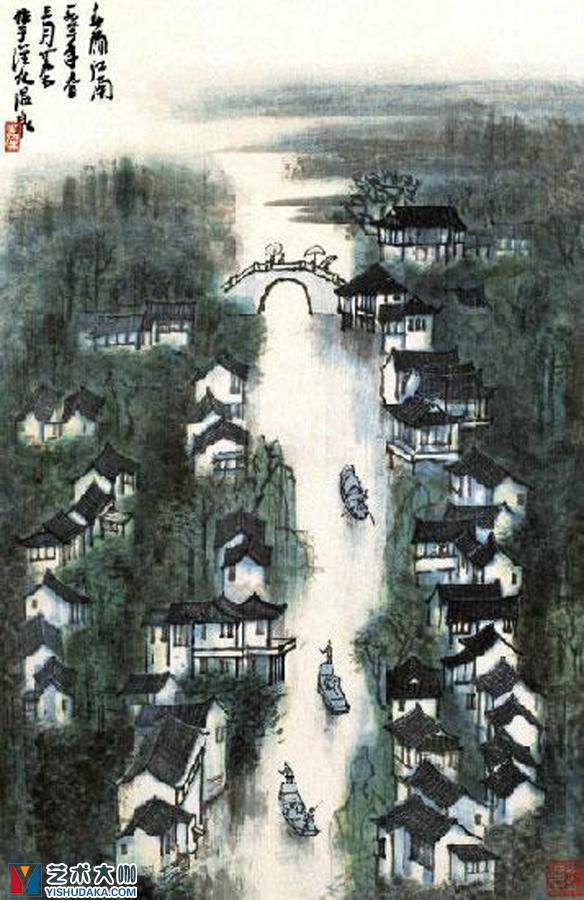Spring rain in Jiangnan-chinese painting