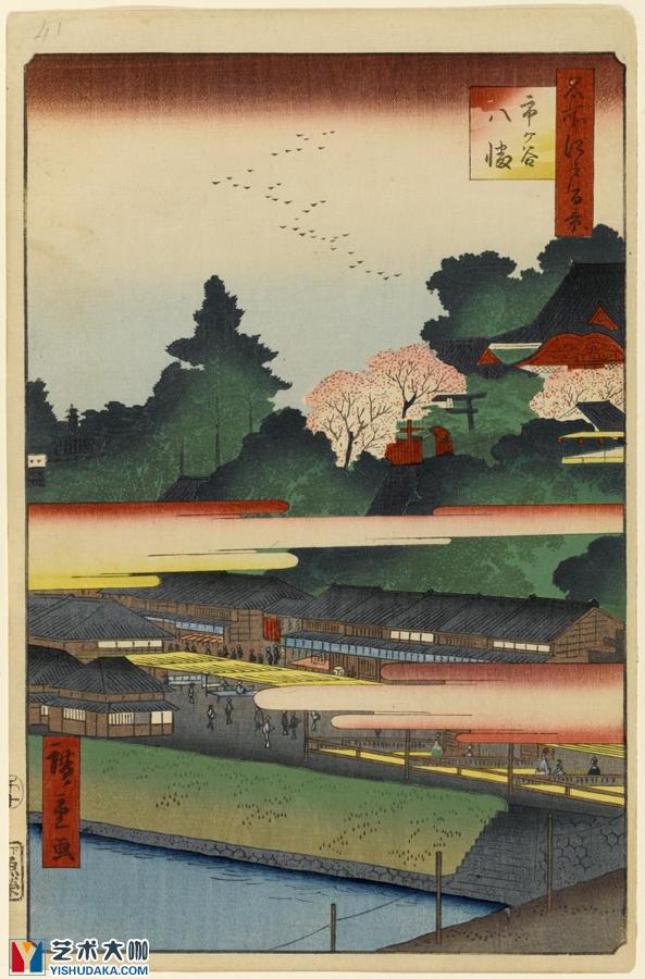 hachiman shrine in ichigaya-prints