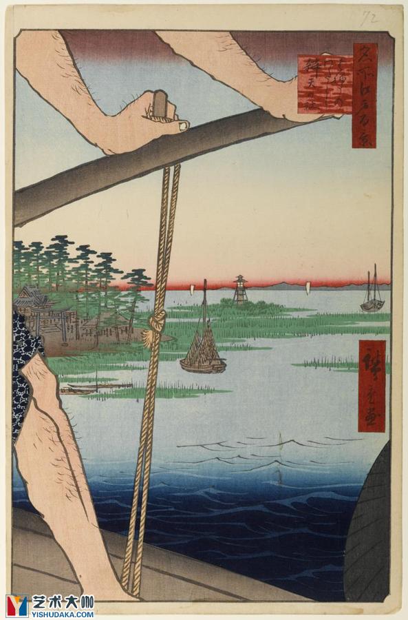 the ferry at haneda and the benten shrine-prints